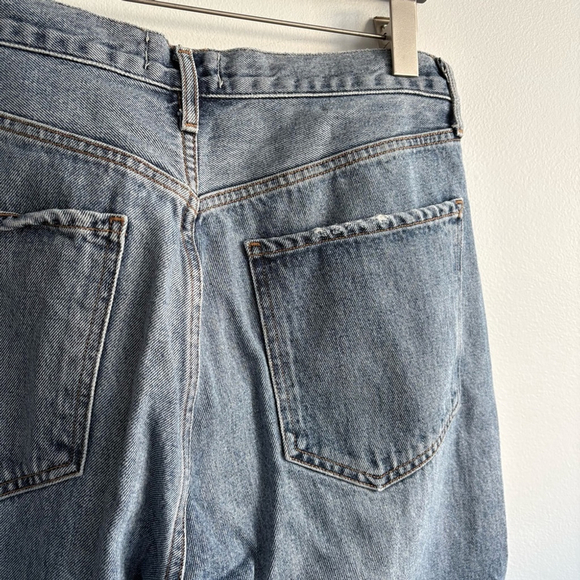 AGOLDE Riley High Rise Straight Cropped Distressed Denim Sz 31 - Picture 8 of 11